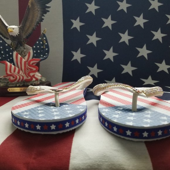 Women's American Flip flops, 4th July flip flops, Independence Day flip flops. - Picture 15 of 17